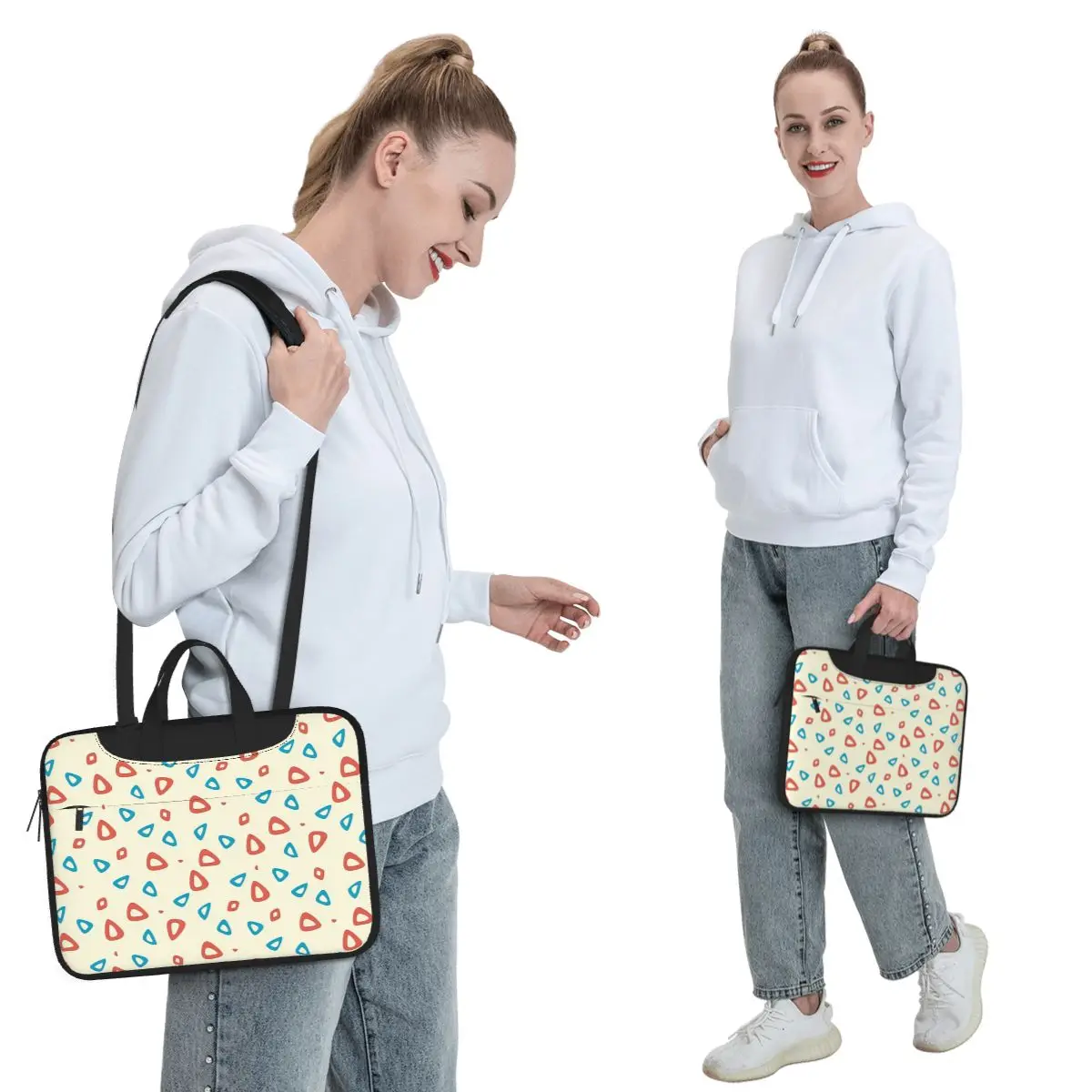 Togepi Pattern Crossbody Laptop Bag Case Computer Bag 13 14 15.6 Inch Notebook Pouch for Macbook Pro Lenovo