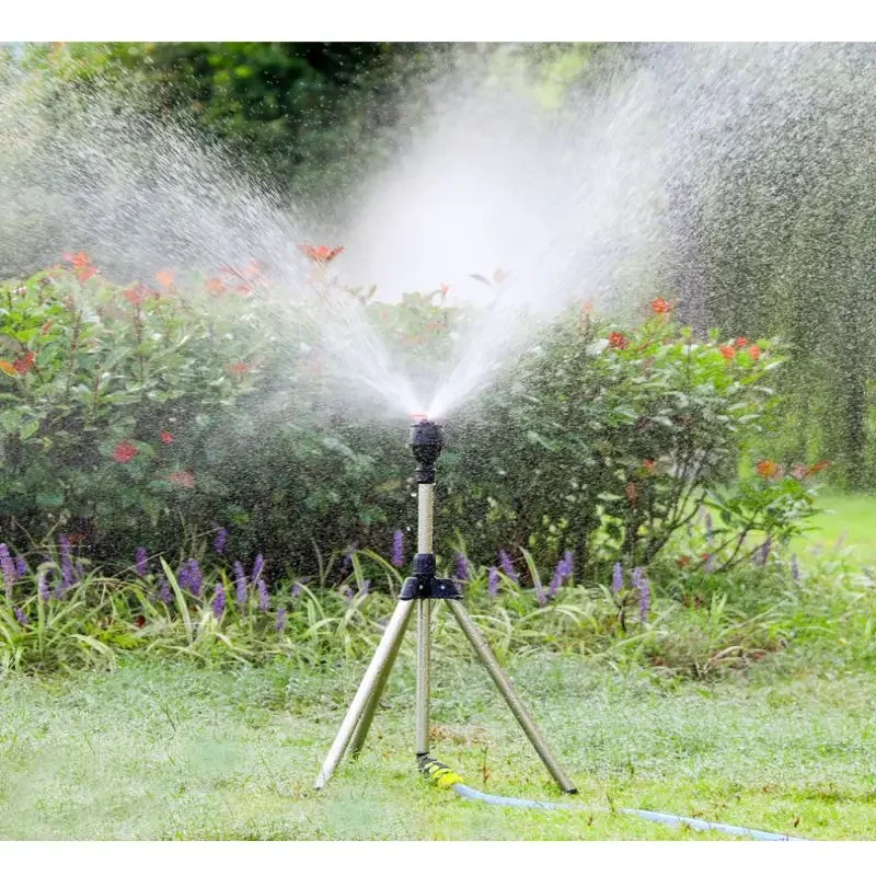 

Rotating Tripod Sprinkler Automatic Rotating Garden Irrigation Sprinkler Stand Telescopic Filter Vertical Sprinkler Triangle