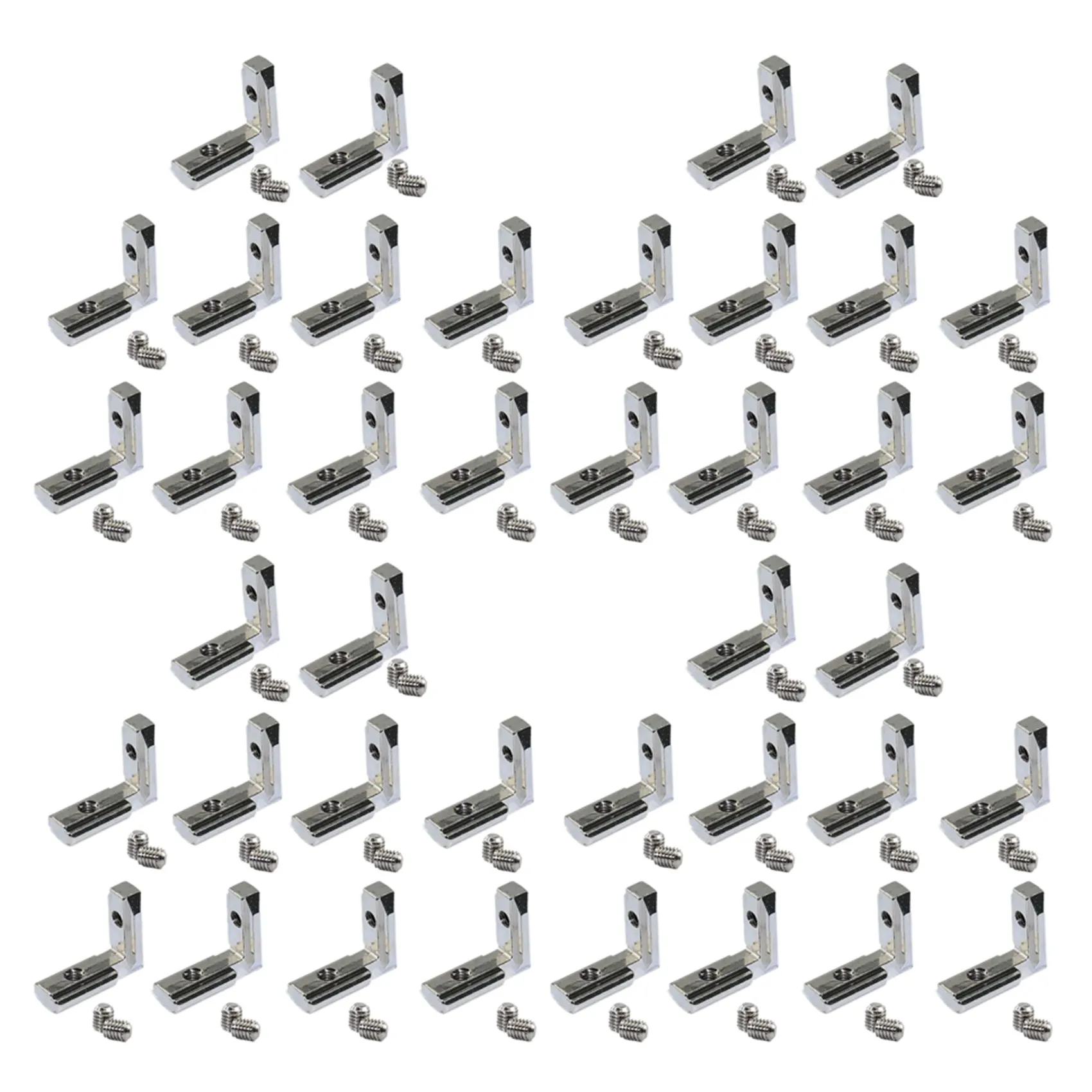 ABWR-80Pcs T Slot L-Shape Interior Inside Corner Connector Joint Bracket For Aluminum Extrusion Profile 2020 Series Slot 6Mm