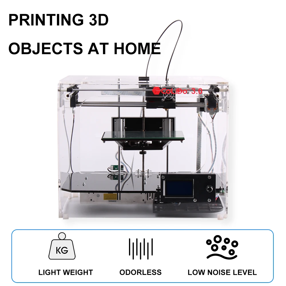 CoLiDo 3.0 Enclosed 3D Printer With Acrylic Shell For ABS Filament / Odor 3D Printing Material FDM 3D Printer 225*145*140mm