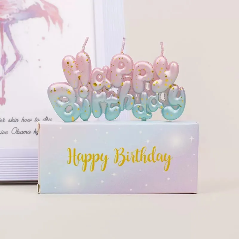 Gradient Alphabet Candle - Happy Birthday Candle, Cake Decoration Accessories, Happy Birthday Letter Candle