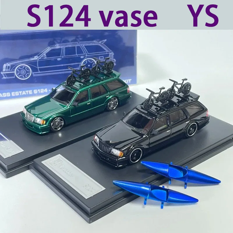 YS  S124 Vase Travel Edition Low Lying with Bicycle 1/64 Alloy Car Static Die Cast Vehicles Collection Model Car Toyin  Boy Gift