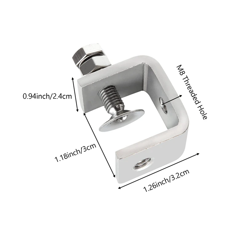 Pinces en acier inoxydable avec ouverture à large mâchoire stable, conception de faisceau en I, plage de serrage de 16 à 25mm, petites pinces en C, RapDuty