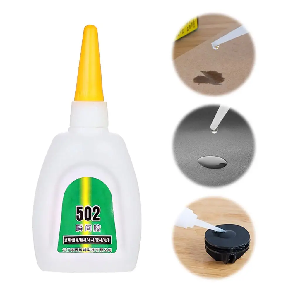 502 Super Glue Strong Quick-drying Instant Acrylate Metal Wood Plastic Super Adhesive Bonding Instant Glue Leather Tool T5S7