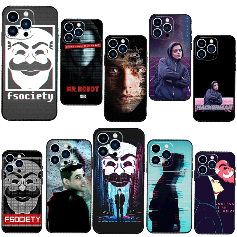 Mr Robot Fsociety Phone Case For iPhone 13 12 11 14 15 16 Pro Max Mini XS X XR Plus Soft Cover Case