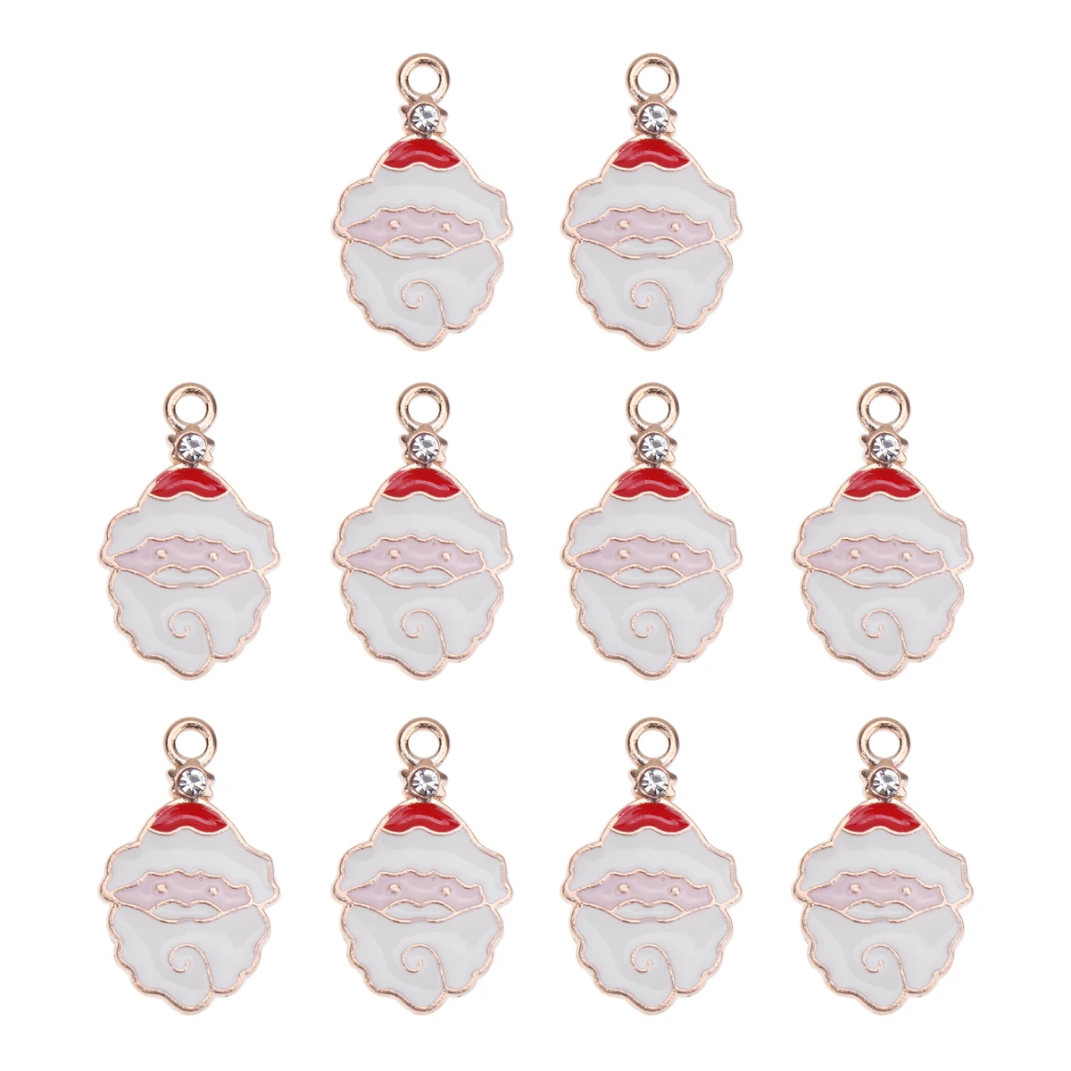 

10 шт., рождественские эмалированные подвески с подвесками, Санта-Клаус, набор для изготовления ювелирных изделий «сделай сам», для ожерелья, браслета, висячие браслеты, свитер, цепочка для праздника