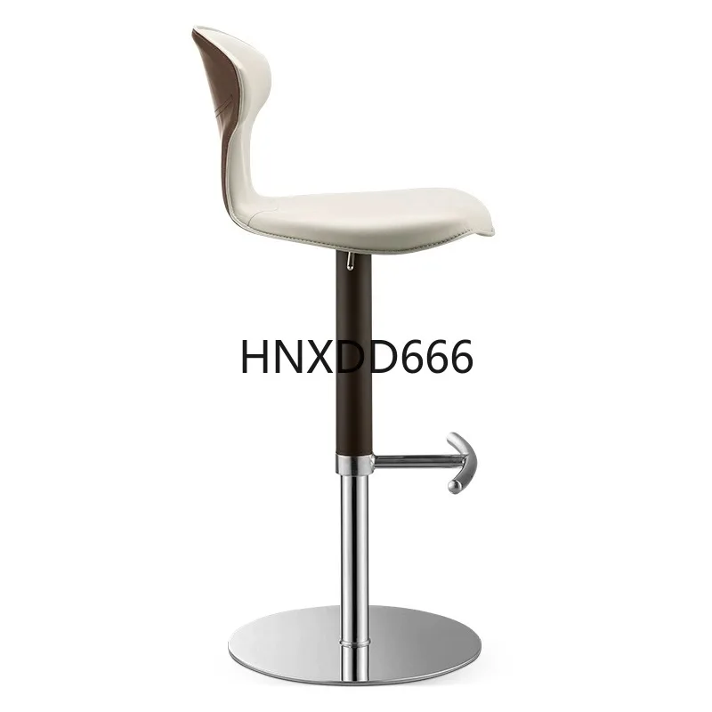 

Modern simple light luxury stainless steel household lifting rotating bar island chair