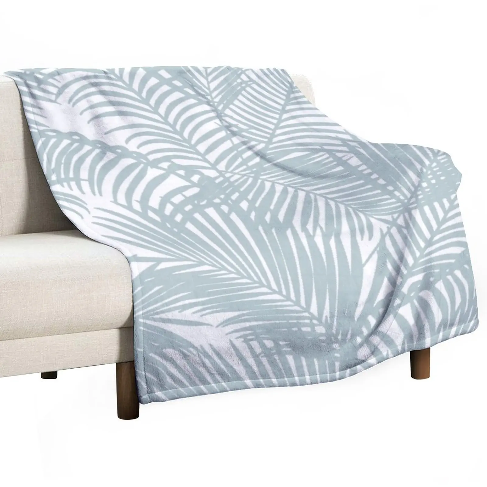 

Pastel green modern tropical floral palm tree Throw Blanket Shaggy Blanket blankets and throws