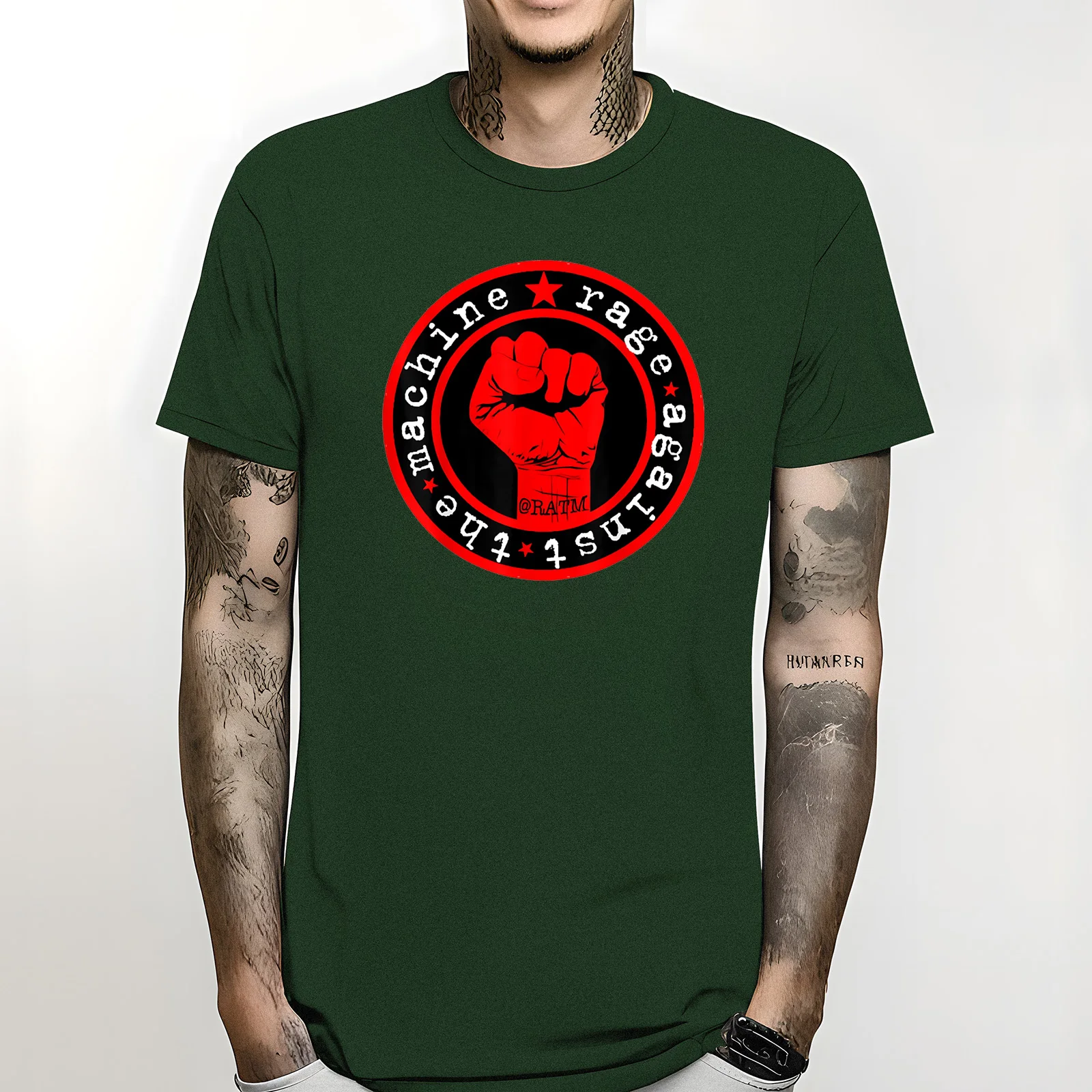 Camiseta de manga corta con gráfico, camisa de gran tamaño de Rage contra las máquinas de RATM, Unisex, ropa de calle de cuello redondo pesado de