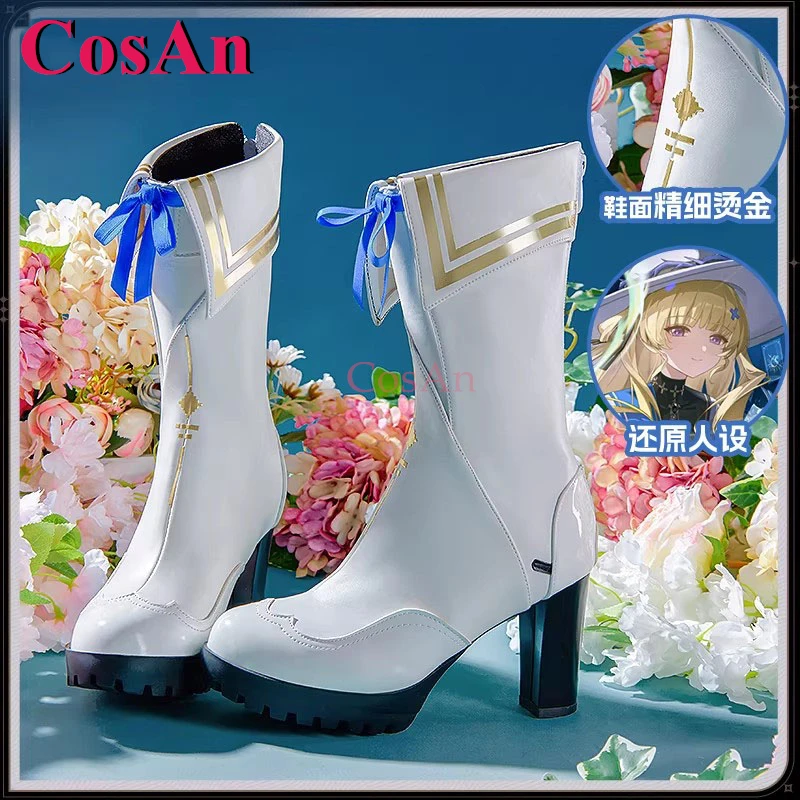 

CosAn Game Wuthering Waves Фиби Обувь Косплей Универсальные модные ботинки до середины икры Женские вечерние ботинки на Хэллоуин для ролевых игр Размер 36-39