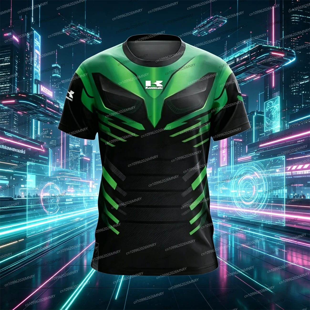 

Men Oversized t-shirt Racing Breathable Quick Drying Elastic Motorcycle Kawasaki T-Shirt Fashion Women tshirt Training Top
