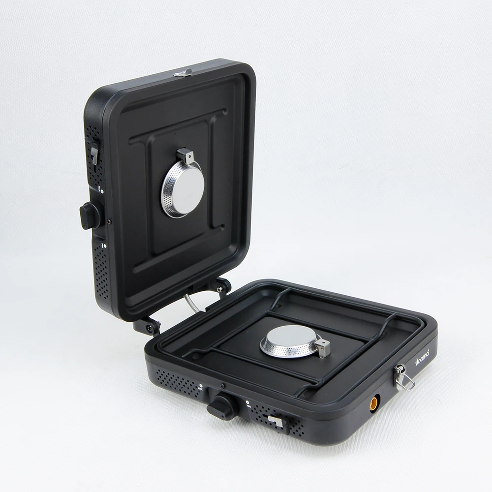 Portable Stainless Steel Double Range High Temperature Resistant Camping Gas Stove for Outdoor and Hiking