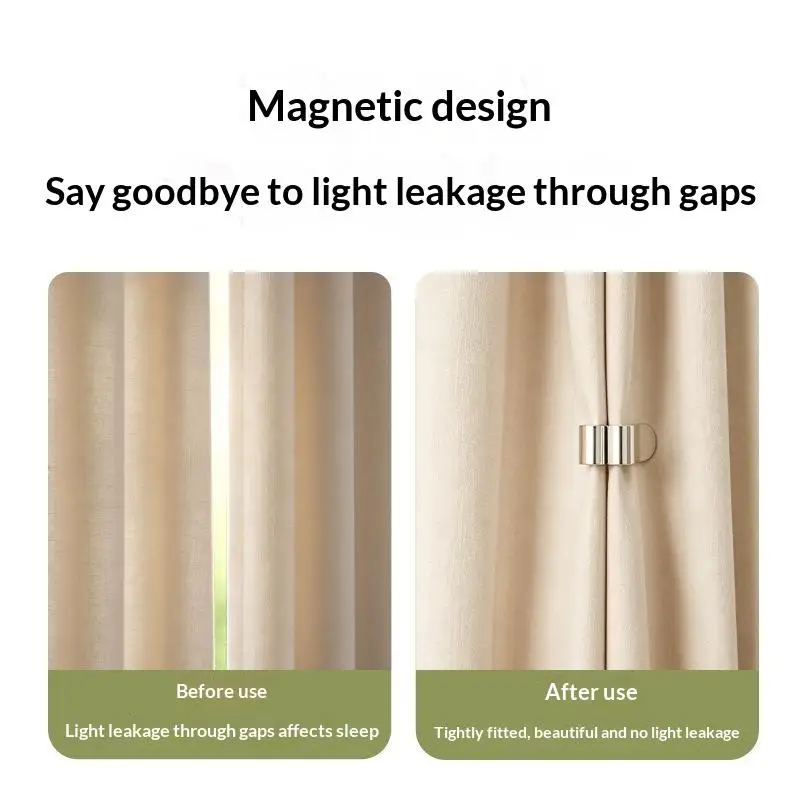 Magnetic Curtain Fastener Buckle 1 Pair Nail Free Seamless No Punch Curtain Close Accessory for Home Office Use