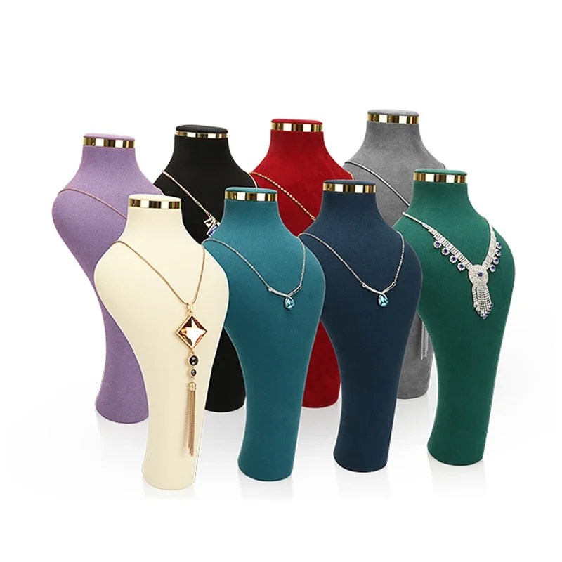 Creative Metal Ring Necklace Display Stand Ultra-fine Mannequin Window Display Necklace Pendant Neck Model Display Prop