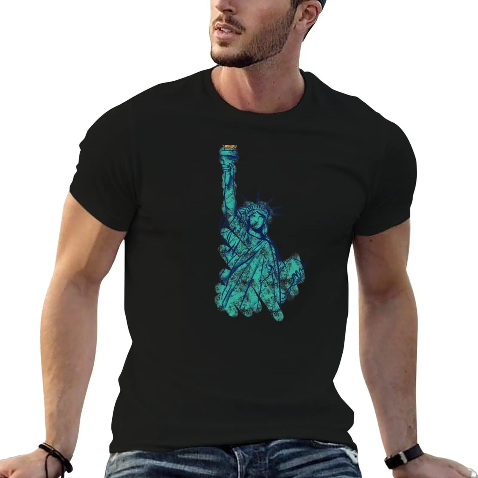 

Statue of Liberty T-Shirt t shirts cotton 100% black cotton t-shirt plain for man package T-Shirt