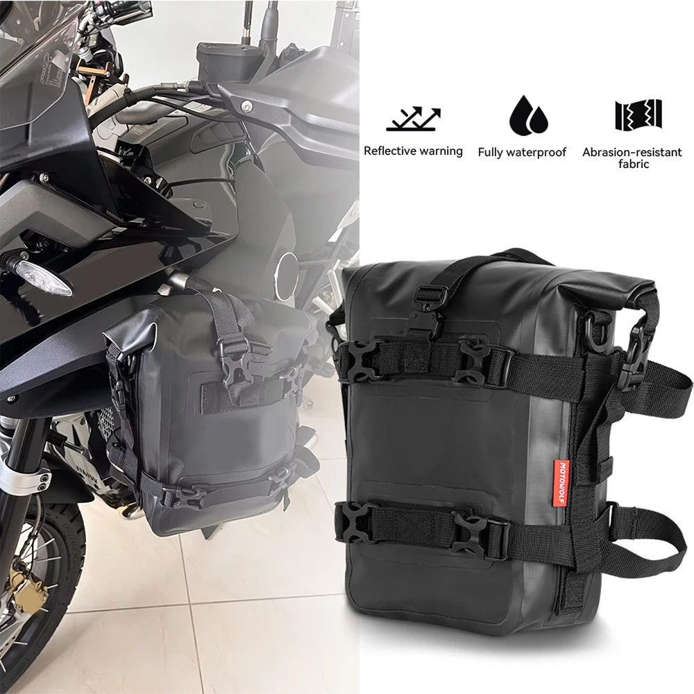 

Motorcycle Bumper Crash Bar Bag Dry Bag Waterproof Motorbike Travel Side Backpack Moto Saddlebags Universal