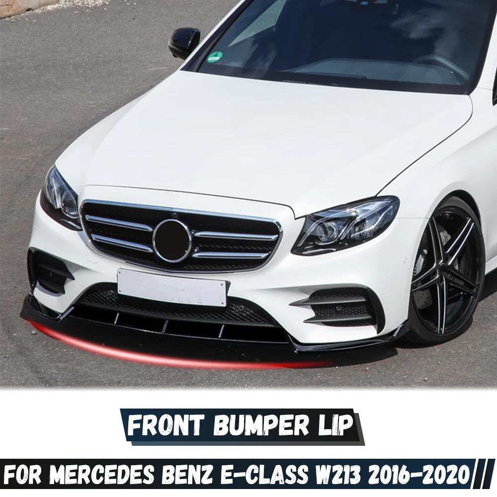 Car Front Bumper Lip Spoiler Diffuser Splitter Trim For Mercedes Benz W213 E-Class 2016-2020 E200 E220 E260 E300 Body Kits