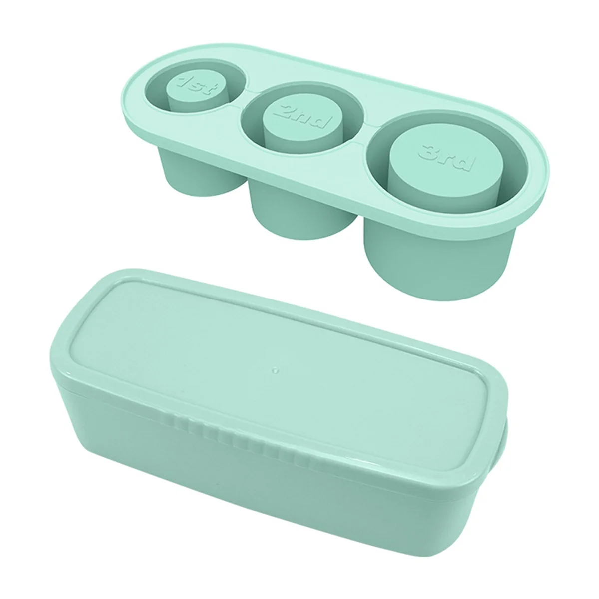 Ice-Cube Tray Silicone with Lid for Making Ice-Cube Molds, for Chilling Cocktails,Whiskey,Drinks,Coffee (Green)