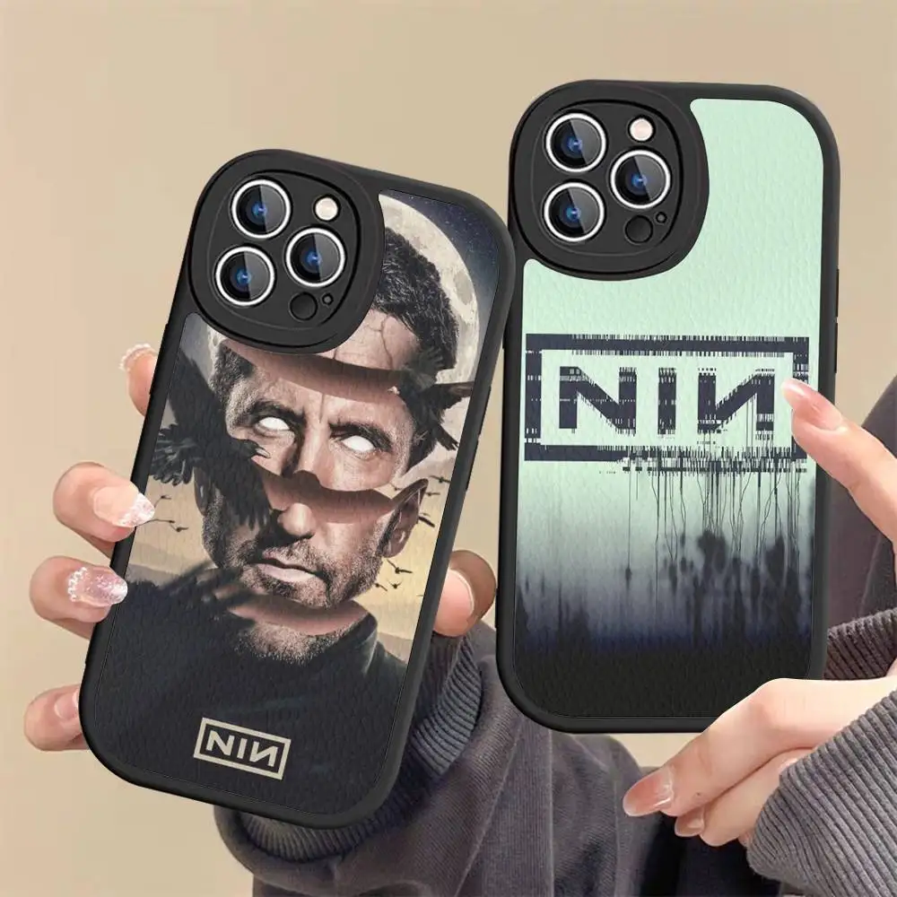 Classic Band Nine I-Inch N-Nails Phone Case For IPhone 16 15 14 13 12 11 Pro Max Plus Mini Leather Cover