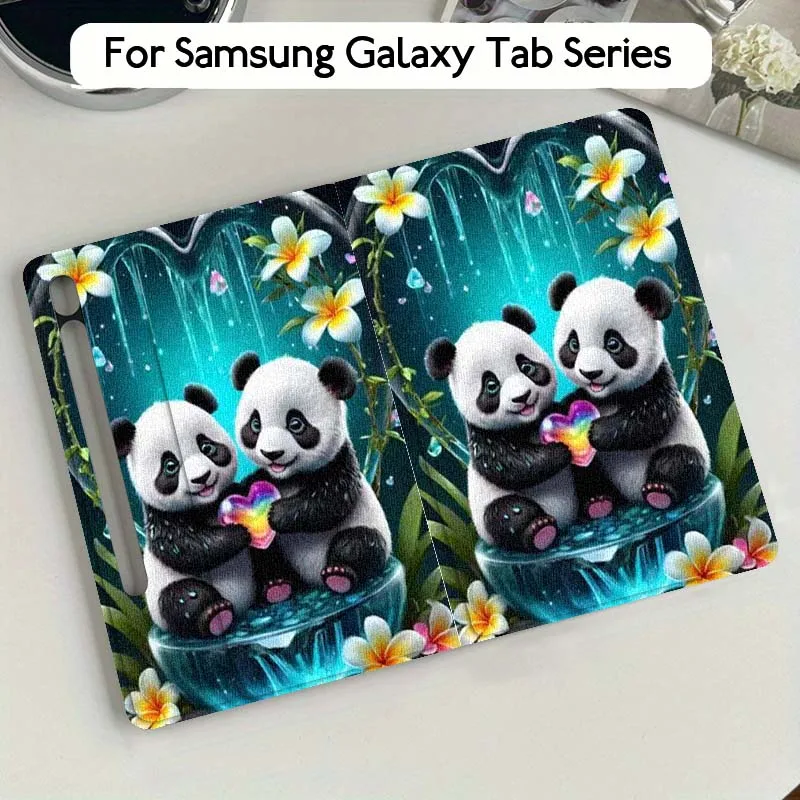 

Art Cartoon Cute Panda Gift For Samsung Galaxy Tab S10 S9 S8 S7 FE Lite Soft Flexible Support Tablet Case