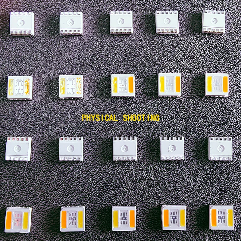 100PCS 5050RGBWW full-color SMD LED beads, power: 0.5W red, green, blue and dual white light five-in-one beads, high quality