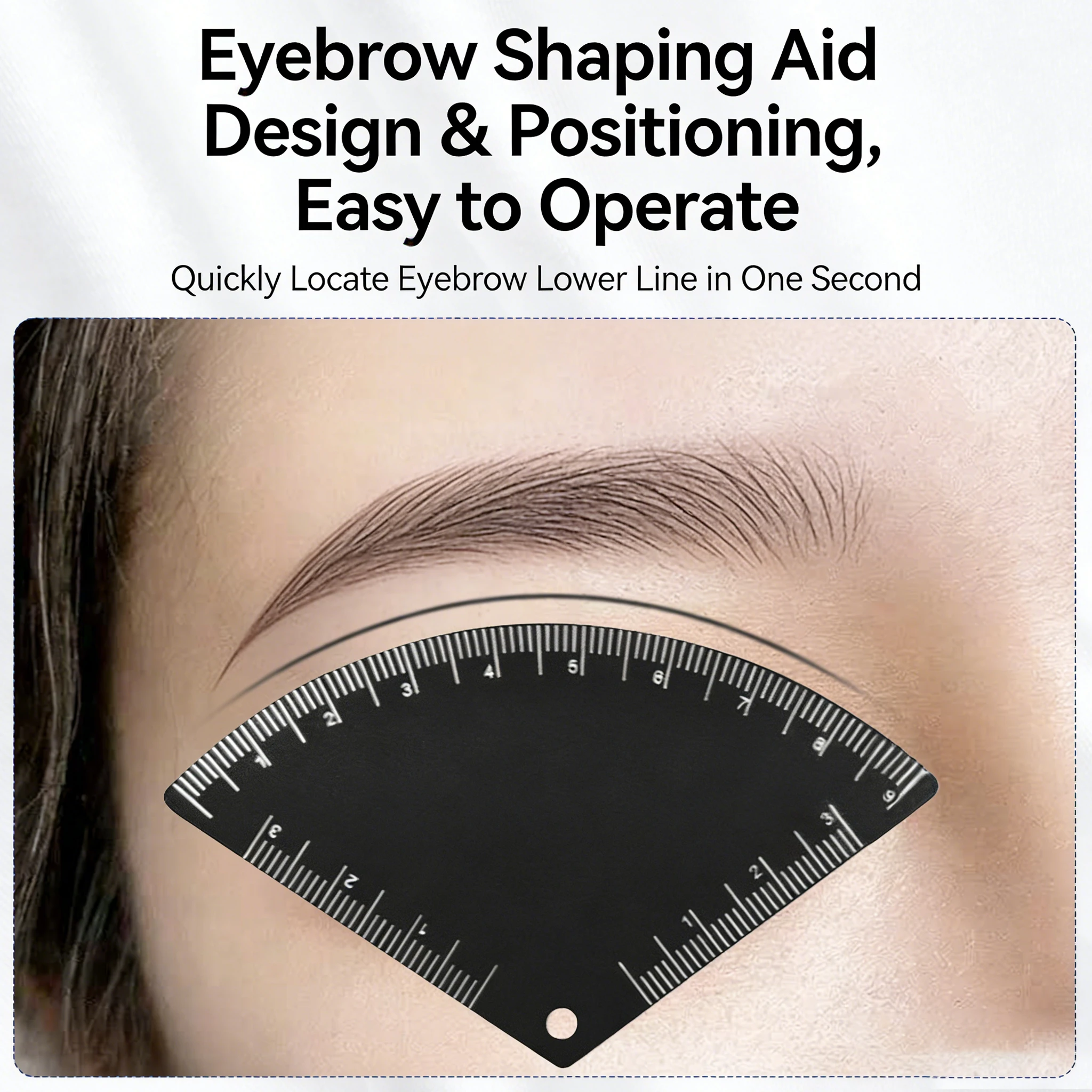 Lega di alluminio Disegno rapido Design del sopracciglio Righello Strumento di mappatura per microblading Modellatura Guida al disegno per trucco permanente Mappatura del righello