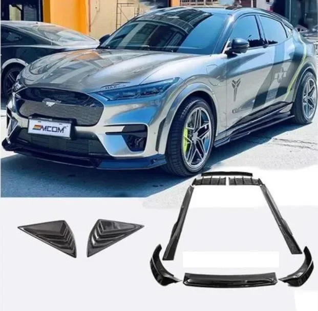 

New！ High Quality ABS Gloss Black Body Kit For Ford Mustang Mach-E 2021 2022 Bumper Front Lip Rear Diffuser Spoiler Side Skirt