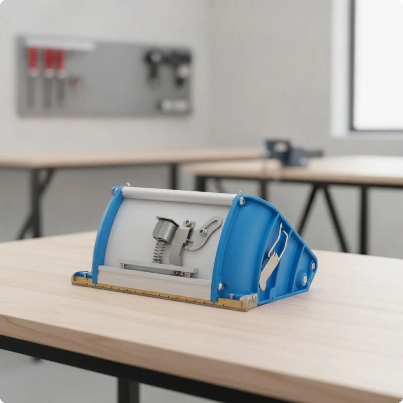 Handheld Plastering Box Tool Wall Putty Scraper with Spring Clamp Mechanism for Precise Control on Plasterboard Leveling Jobs