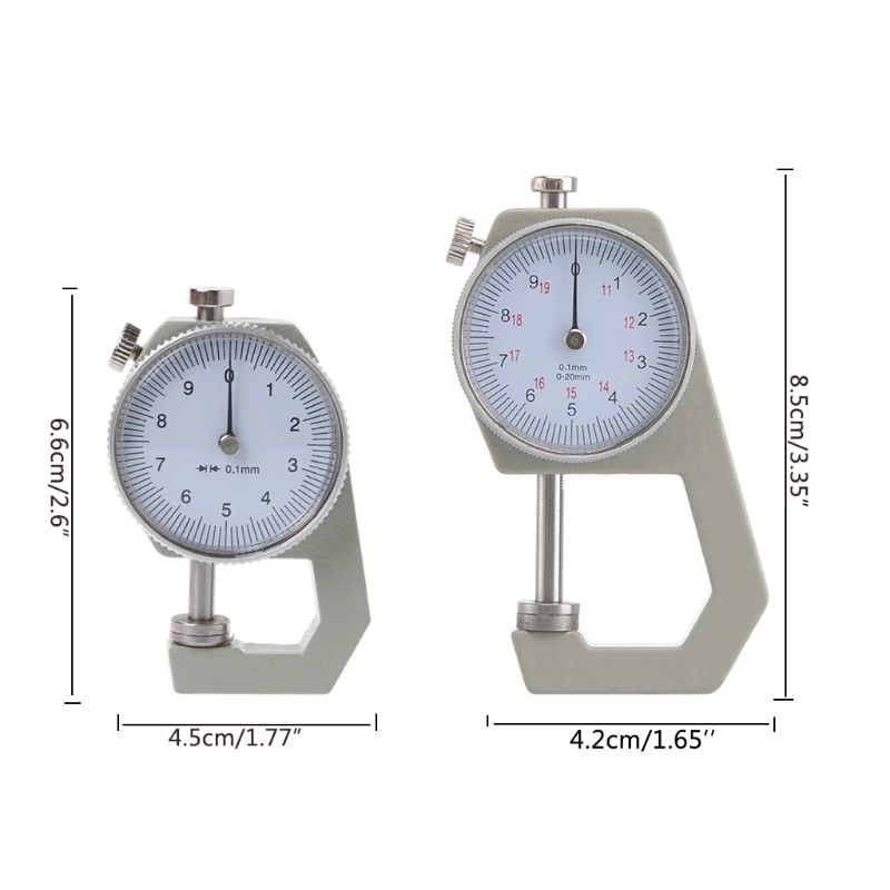 M6CF 10/20mm Dial Thickness Gauge for Measuring Paper, Pipe, Sheet Metal 0.1mm