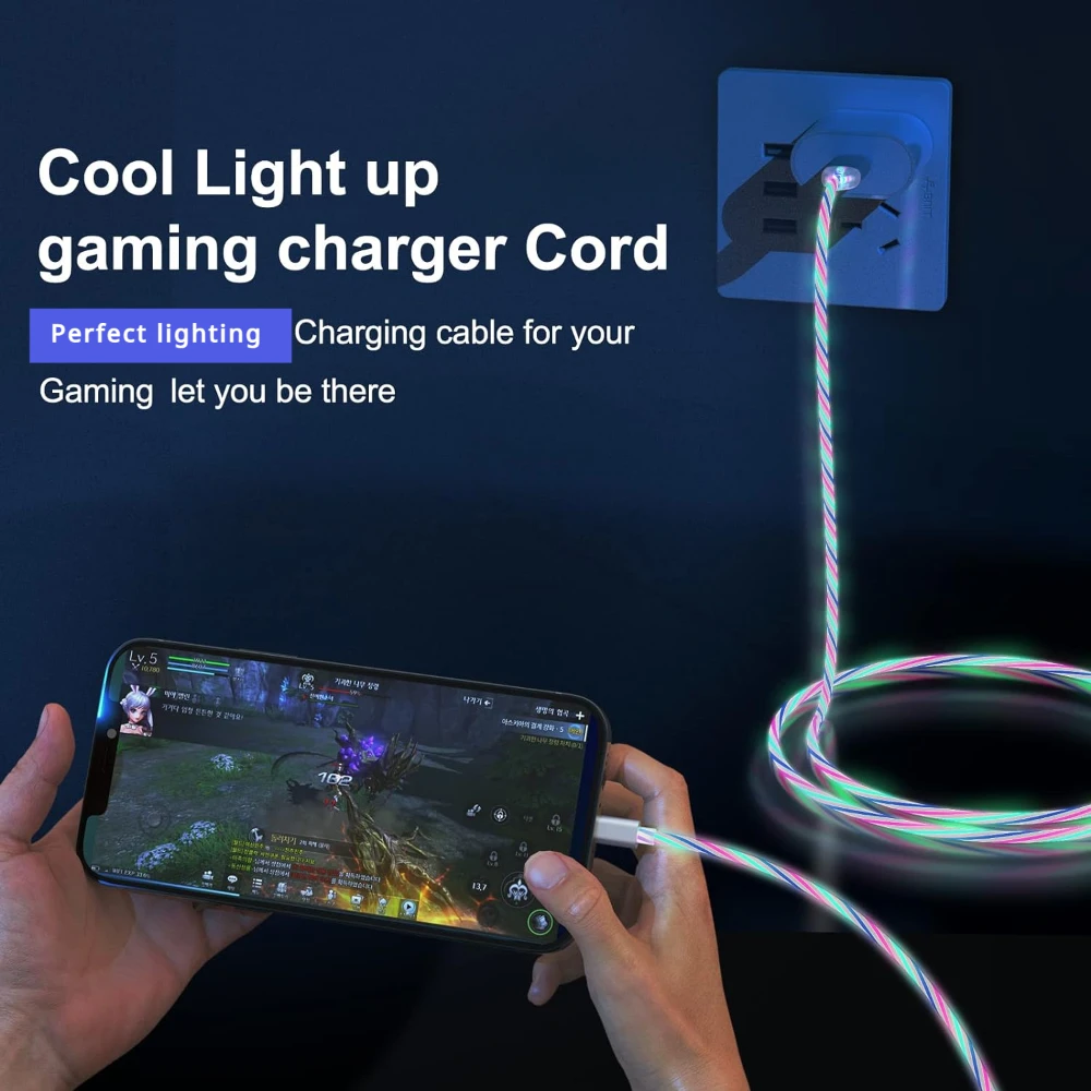 Kabel Flow Luminous 3A 60W USB C do Type C do iPhone 15 Pro Max, szybkie ładowanie PD, kabel do transmisji danych dla Xiaomi, Redmi, OPPO, 1m 2m — zdjęcie 3