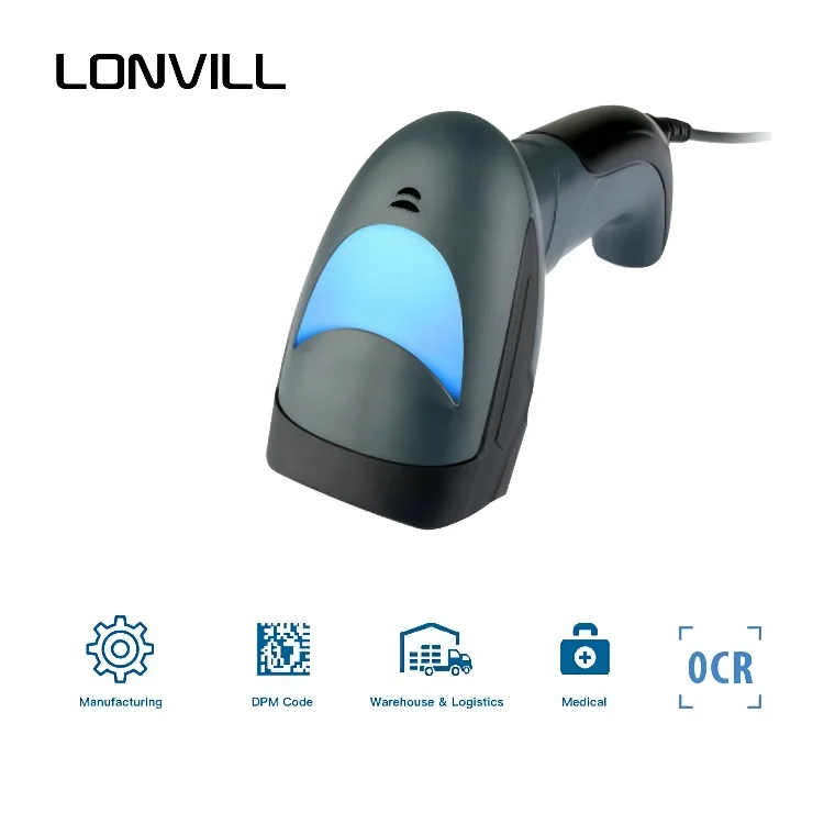 Factory price USB RS232 wireless wired OCR barcode reader handheld MRZ 2d barcode Scanning gun