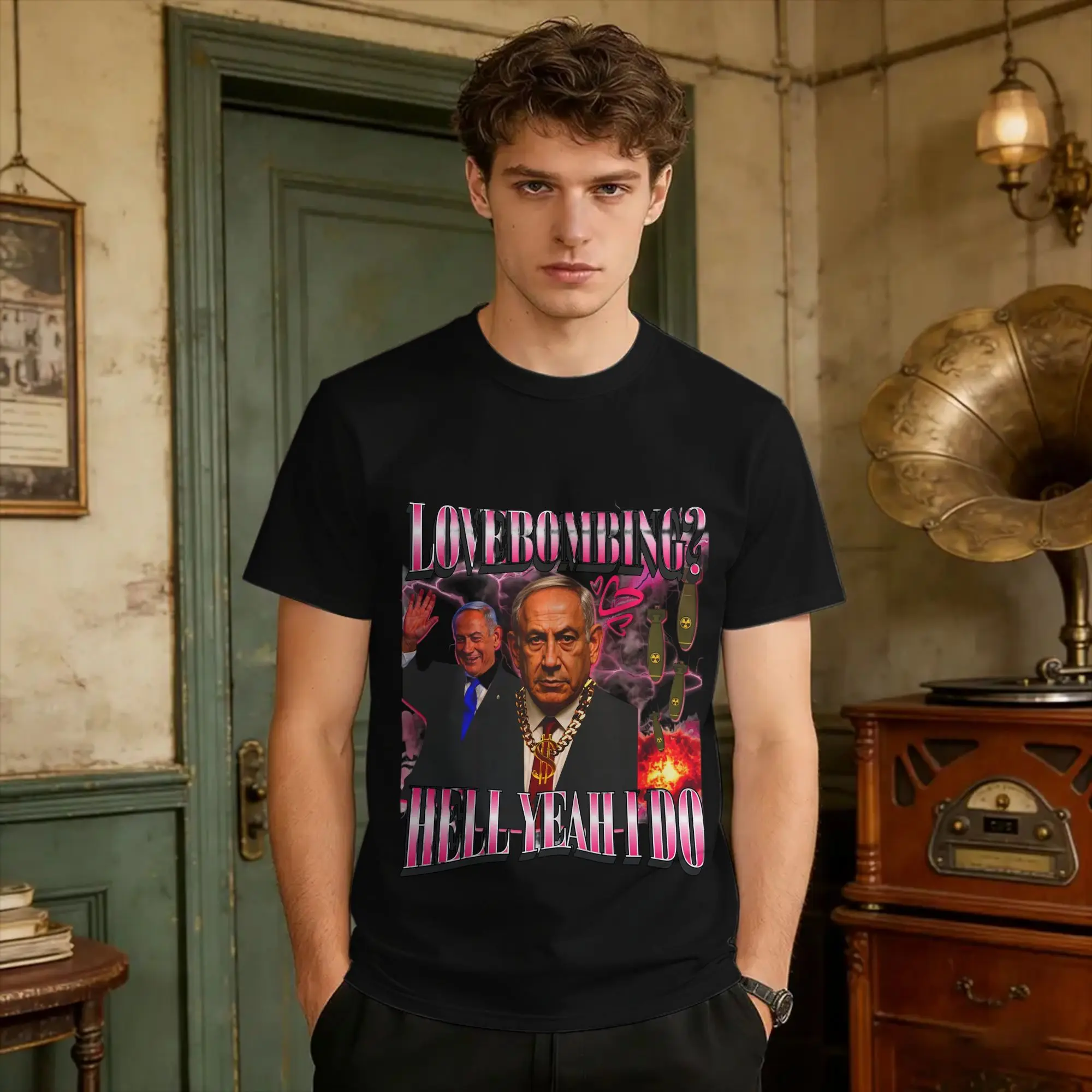 Benjamin Netanyahu T-Shirt Sommer-Baumwoll-T-Shirts für Herren, lässiges T-Shirt, kurzärmelig, Vintage-Top-T-Shirts – Detail 5