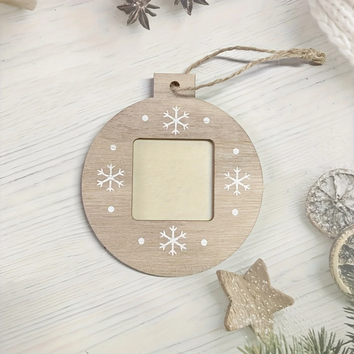 1pcs Wooden Christmas Tree Pendants Xmas DIY Photo Frame Ornaments Christmas Ornaments Christmas Decorations for Home Navidad