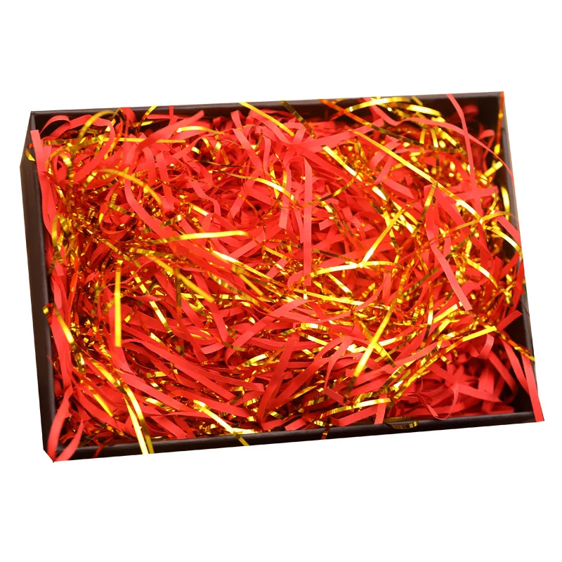 500/1000g Confetti Flash Raffia Mix Gold Paper Raffia Shredded Tissue Gift Box Filler Birthday for Party Favor Packaging Supplie