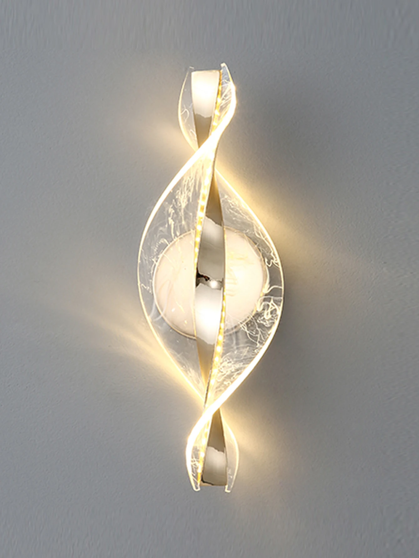 1pc/2pc Golden Snowflake, Cloudy Acrylic Wall Sconce for Living Room, Bedroom Home Decor, Modern LED Bedside Wall Sconce