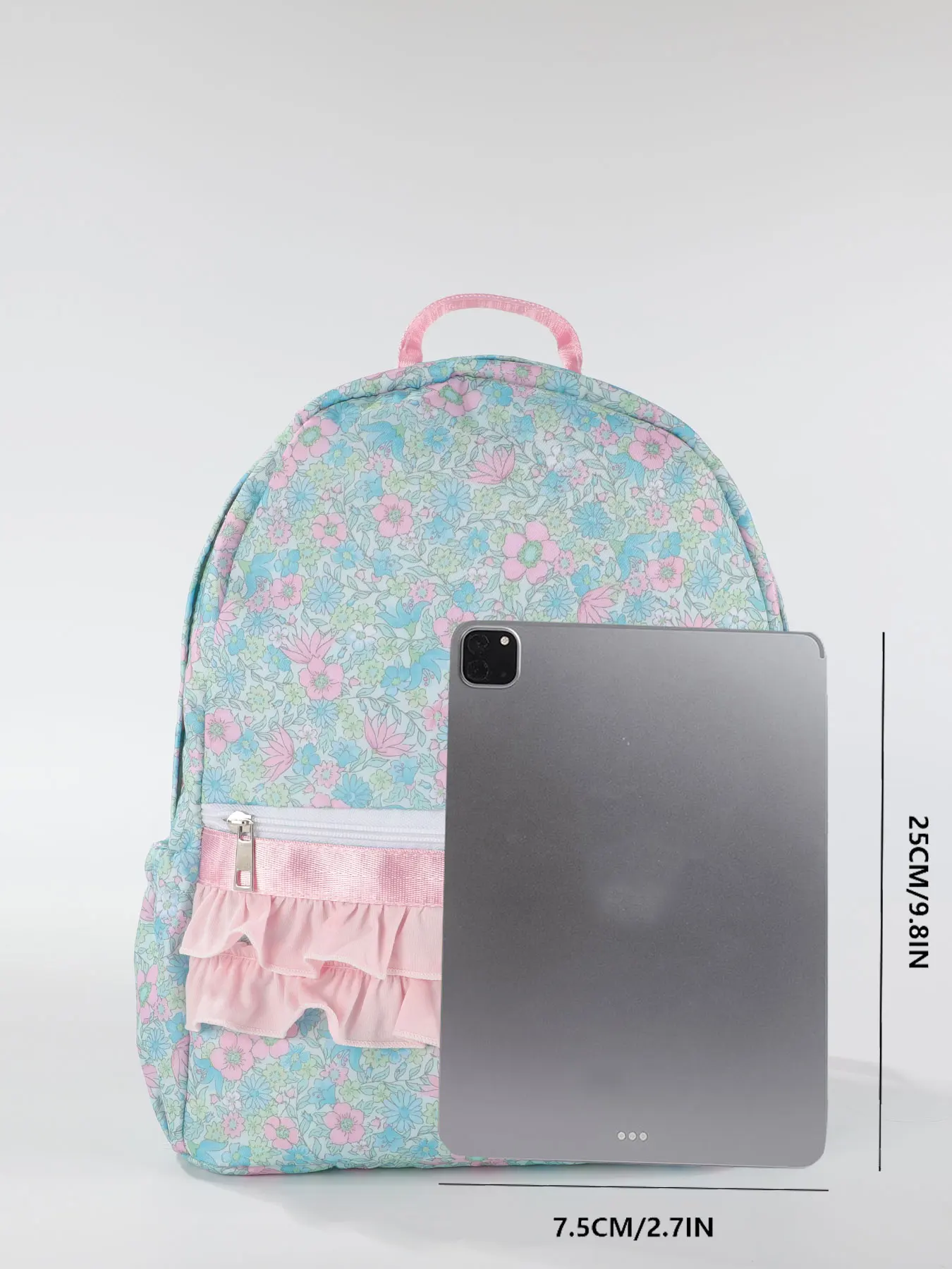 Ransel Sekolah Renda Ruffle Bunga untuk Remaja Perempuan Tas Sekolah Lucu untuk Kantong Pelajar Ransel Laptop Wanita
