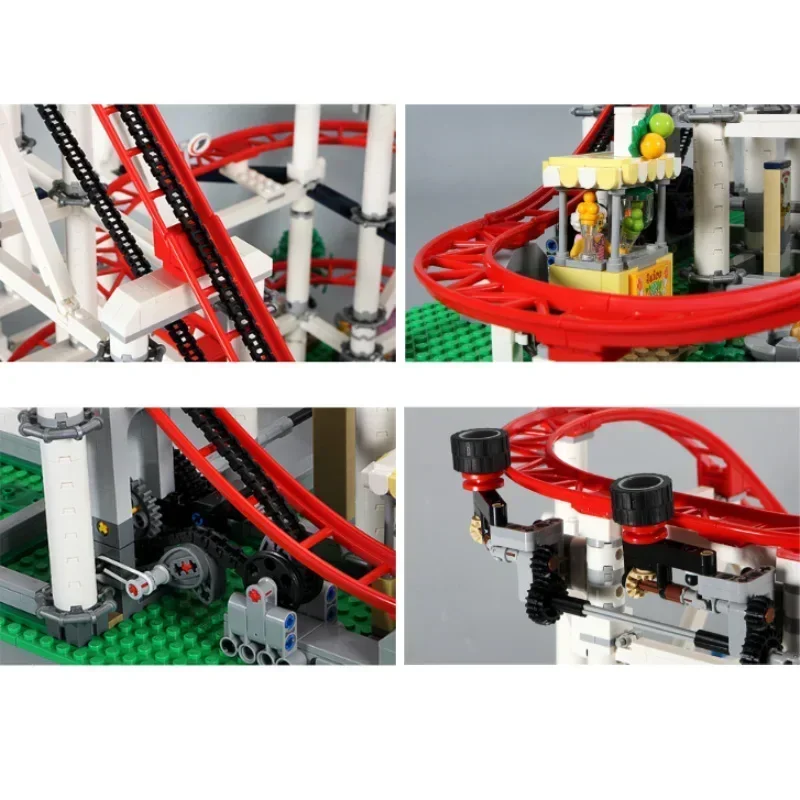 Construcción de una montaña rusa con Motor para niños, 4619 piezas, Compatible con 15039, 18003, modelo DIY, 10261, bloques, piezas, regalos de cumpleaños para niños