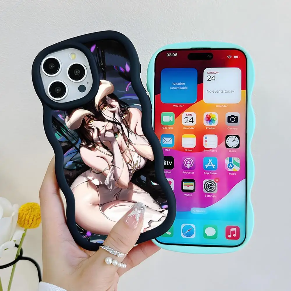 

Overlord Albedo Wavy Edge TPU Mobile Phone Case for iPhone 17 16 15 14 13 12 11 Air Pro Max Plus Colorful Cover