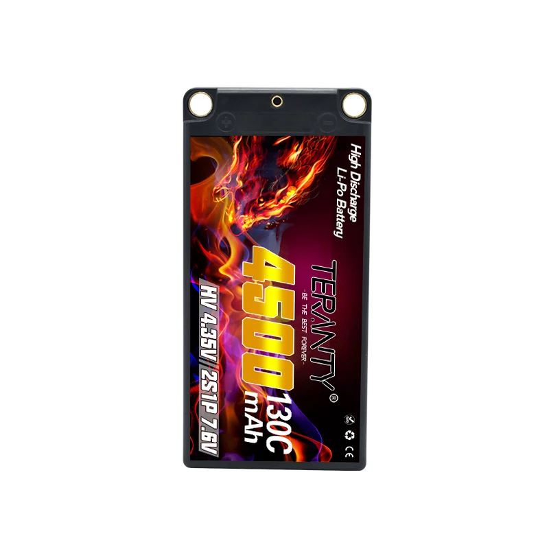 TREANTY 2S 7.6V 4500mAh 130C with 5mm bullet T plug suitable for remote control car model RC toy high rate Lipo battery