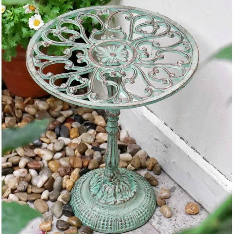 Vintage Do Old Stand for Flowers Iron Art Floor Plant Shelves Balcony Decoration Storage Shelf Stable Durable Indoor Gardening