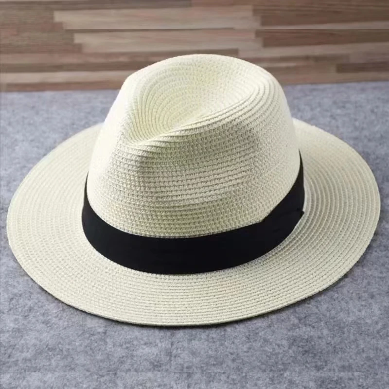 Male Foldable Big Head Straw Hat Panama Summer Outdoors Cowboy Hat Sandy Beach Sun Hats Man Plus Size Fedora Hat 57CM 60CM 64CM