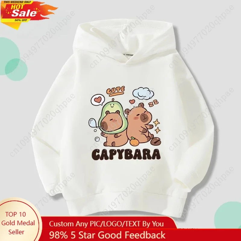 الأطفال الخريف والشتاء كابيبارا الأفوكادو مقنعين البلوز للبنين والبنات لطيف 2025 جديد في الهواء الطلق تنوعا بلايز عادية