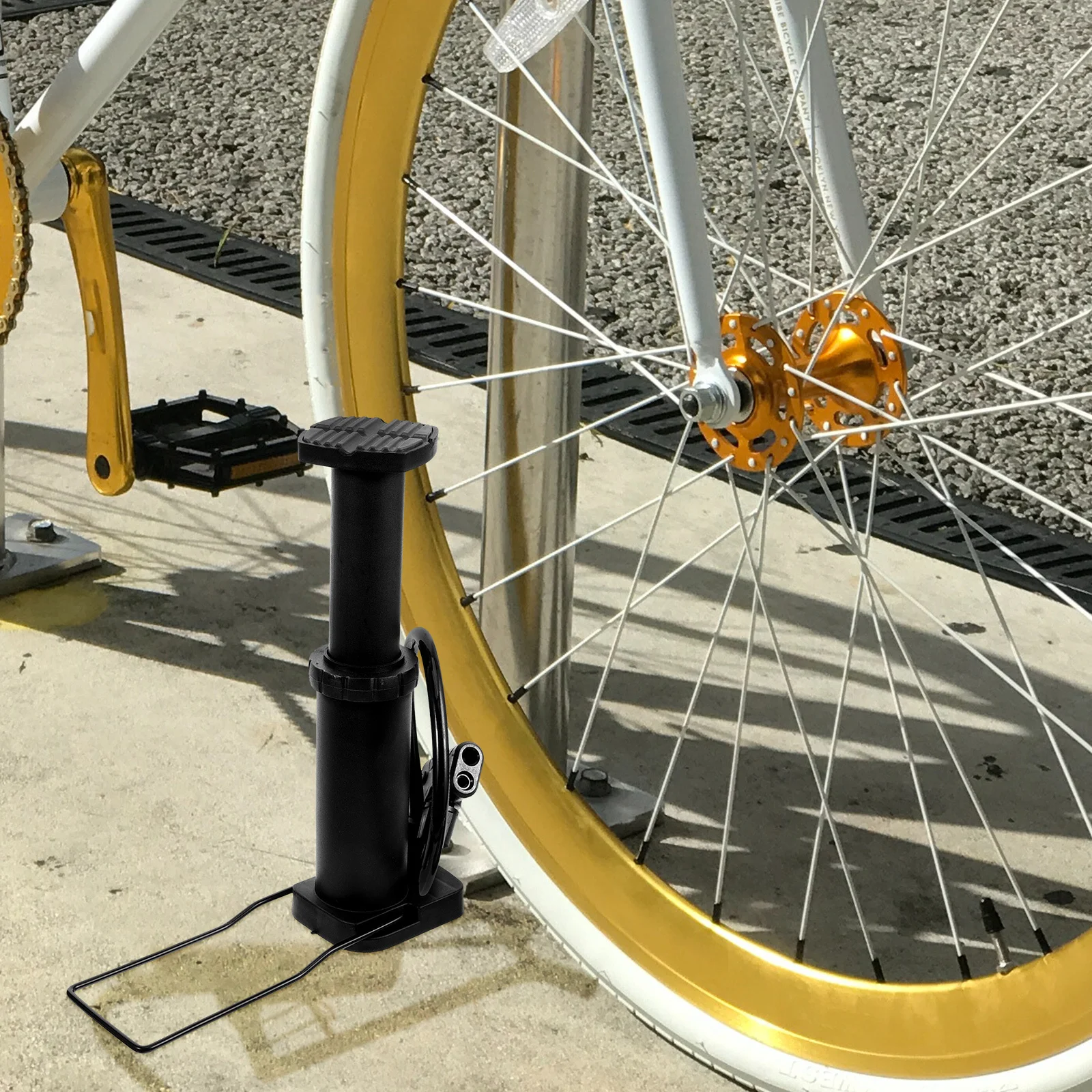 

Portable High Pressure Bike Pump Foot Operated Inflator for Tires Mountain Road Cycling Air Pump Compact Travel Friendly