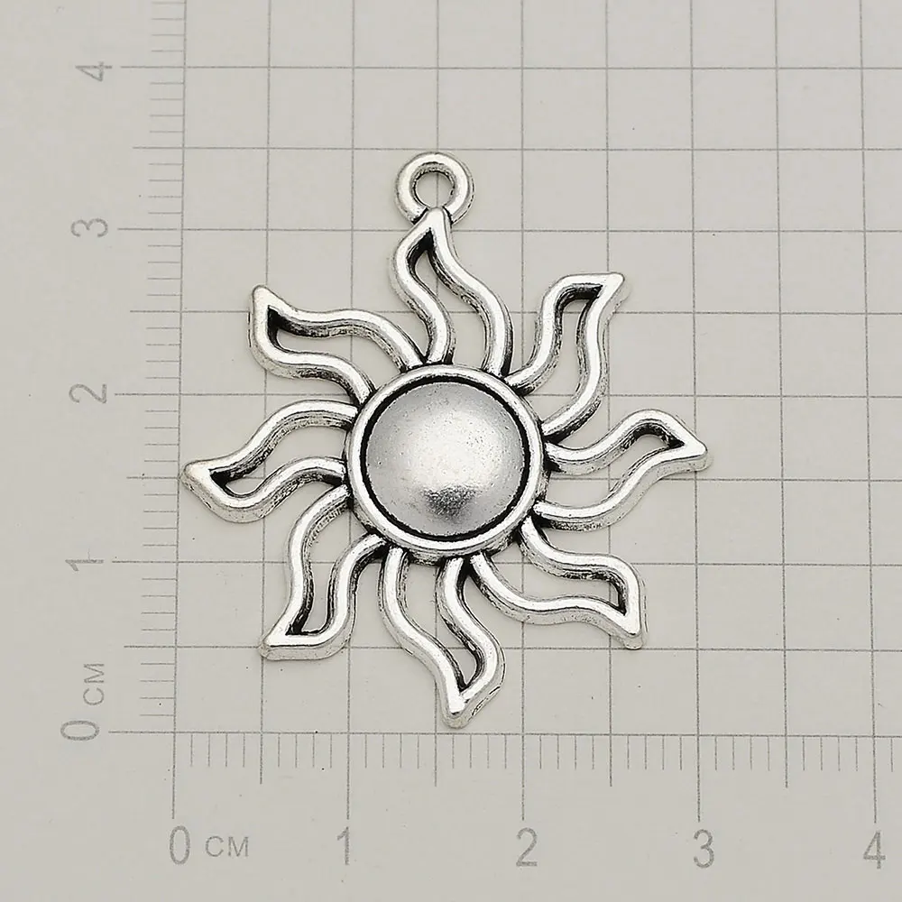 10pcs/lot Vintage Silver Plated Sun Moon Star Charms Pendant For Diy Keychain Jewelry Making Findings Supplies Accessories