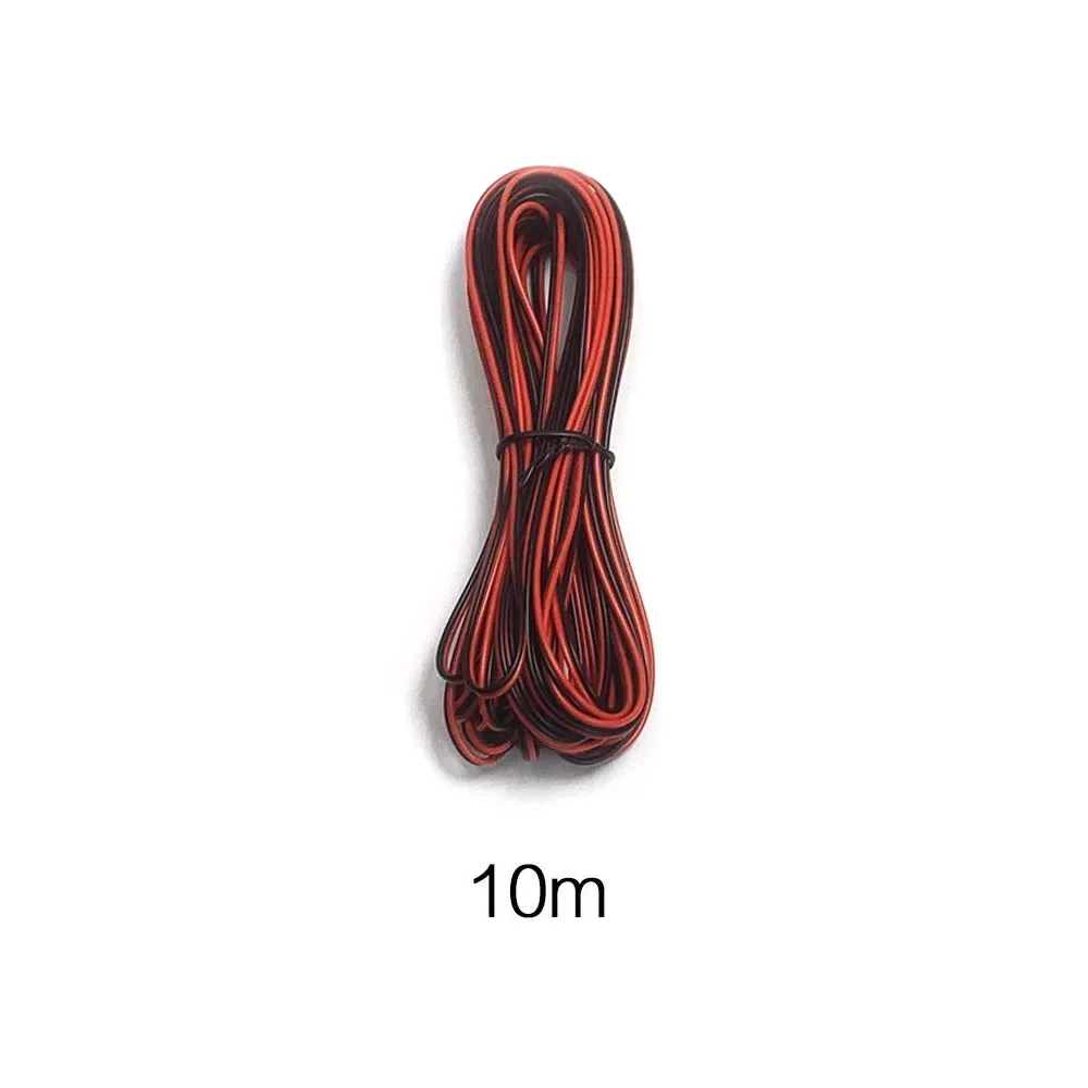 STONEGO 2-poliges LED-Streifen-Verlängerungskabel – 5 m/10 m/20 m Längen, rot und schwarz, 22 AWG, für 3528/5050 einfarbige LED-Streifen