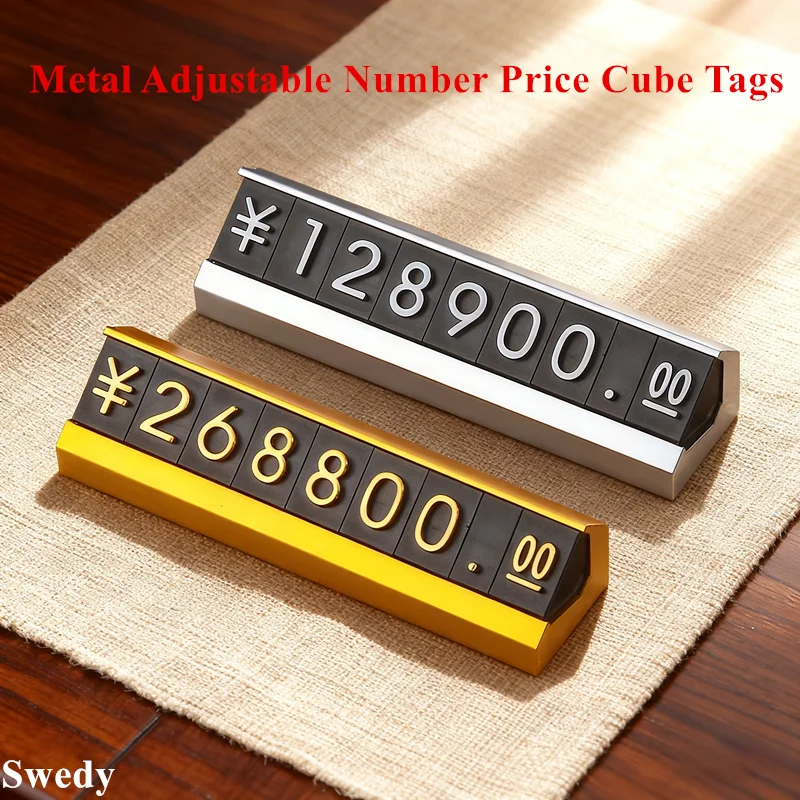 6 Pieces High Quality Metal Jewelry Pricing Cube Tags Digital Number Plastic Price Display Label Sign Holder Stand
