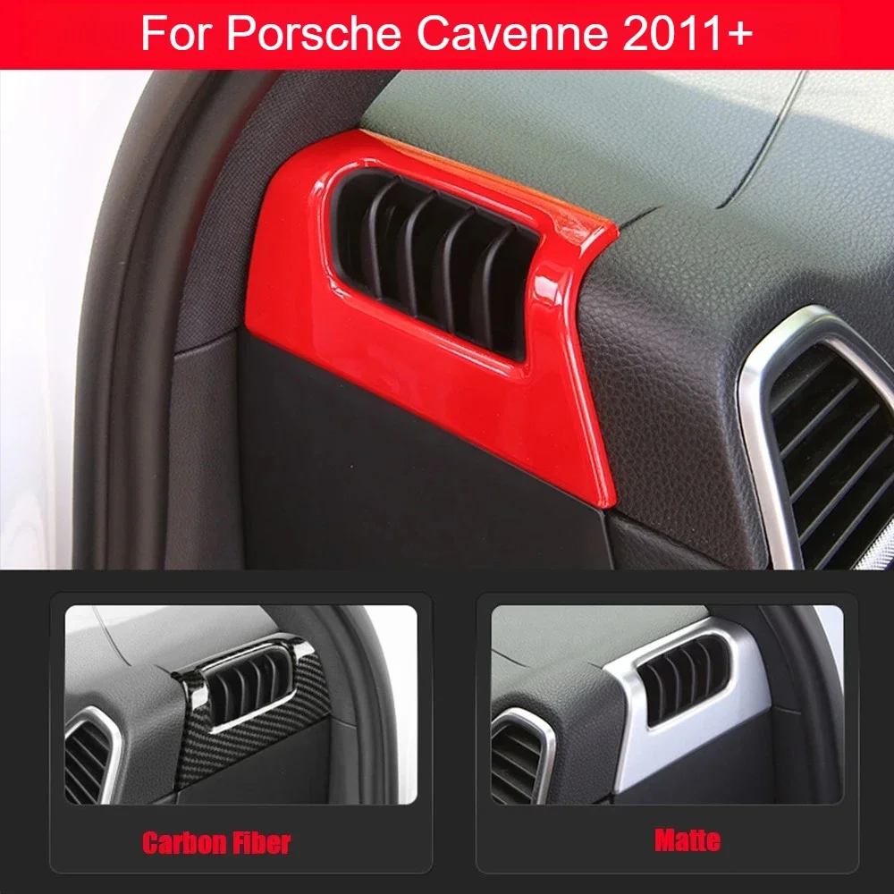 

For Porsche Cayenne 2018-2022 ABS Carbon Fiber Front Air Conditioner Outlet Decoration Frame Panel Cover Trim Accessory