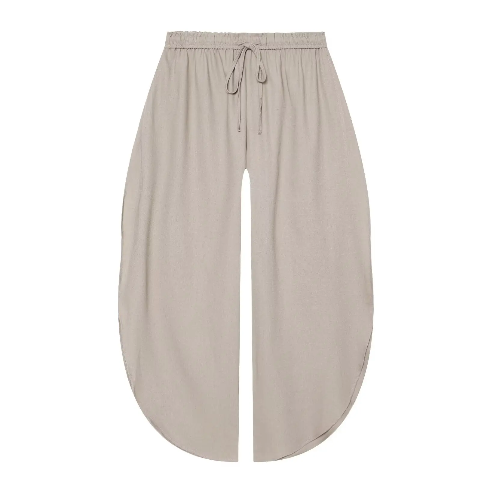 TFMLN 2026 Damen-Split-Lange Hose Sommer Neu Elastischer Bund Schnürung Dekorative Loose-Fit-Hose Lässige Mode Vielseitig – Detail 2