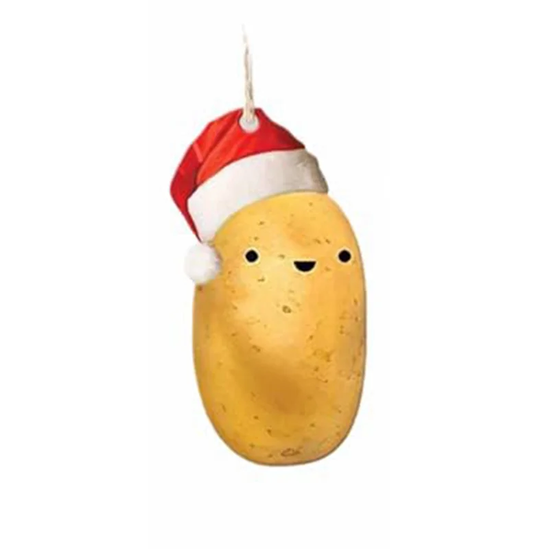 F-T 2 piezas Adorno de patata navideña Adorno de árbol de Navidad Decoración Adorno colgante de patata Decoraciones para árboles de Navidad