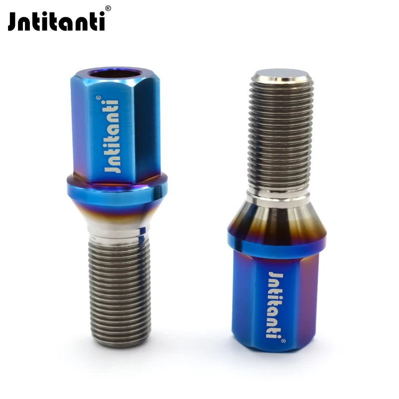 Jntitanti extend head hub bolt M12*1.25*28-45mm cone seat long head Gr.5 titanium hub bolt for Fiat Peugeot Citroe